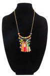 Handmade Beaded Fabric Arch Pendant Necklace