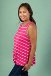 Striped Tank - Fuchsia