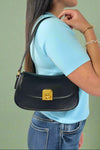 Shoulder Bag With Arch Buckle Black