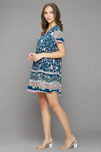 Floral Print Dress With Pockets