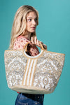 Myth Jute Wood Handle Tote Bag