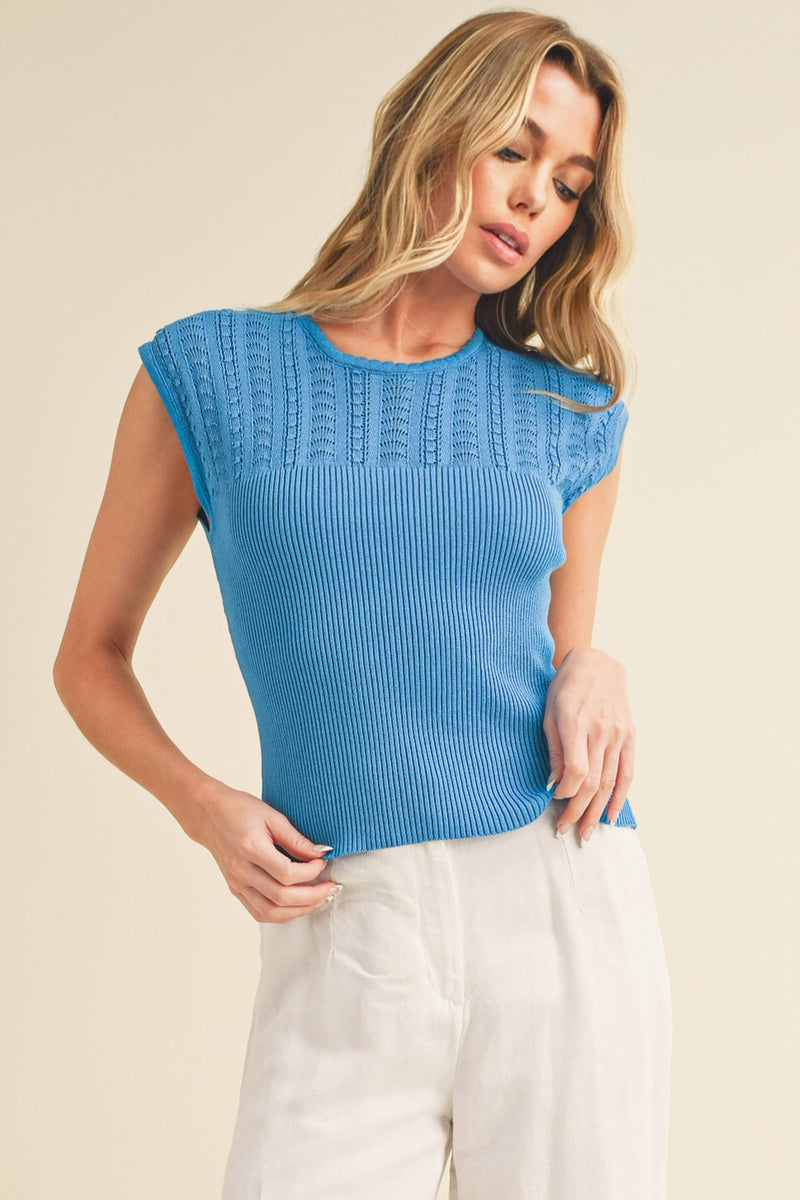 Taria High Neck Tank - Azure