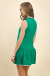 Athletic Front Quarter Zip Dress - Green