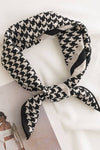 Classic Houndstooth Square Scarf - Black