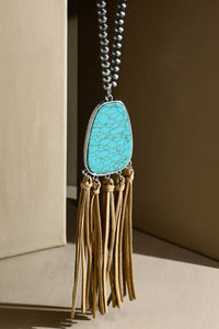 Ball Bead Necklace with Pendant & Accent Tassel