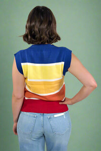 Knit Vest Retro Stripe Multicolor