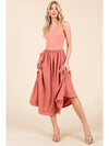 Sleeveless Midi Dress - Brick