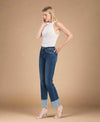 Mid Rise Cuffed Slim Straight Jeans L7