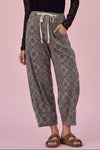 Paisley Printed Corduroy Pants - Navy