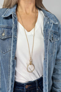 Circle Charm Pendant Necklace - Gold