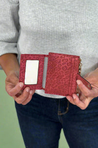 Mini Snap Button Wallet & Cardholder - Red Cheetah