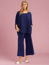 Bali Ribbed Pant - Navy