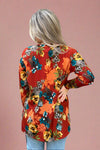 Crew Neck Long Sleeve Top Rust