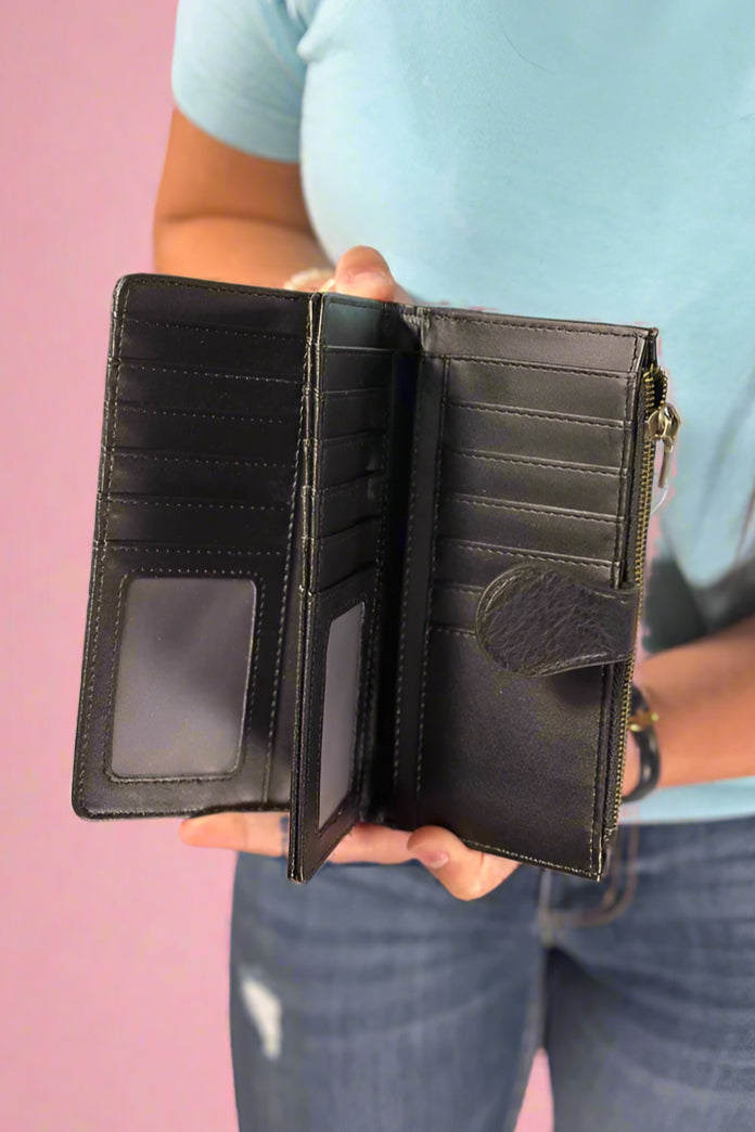 Crissy Woven Wallet - Black