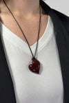 Geometric Heart Adjustable Necklace - Burgundy