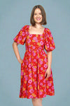 Floral Print Dress - Red