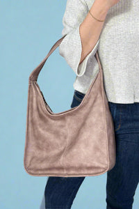 Joey Distressed Slouchy Hobo - Ash Mauve