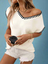 V-Neck Sleeveless Knit Pullover - Ivory