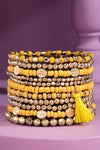 12 Layered Stretch Bracelet Set - Canary