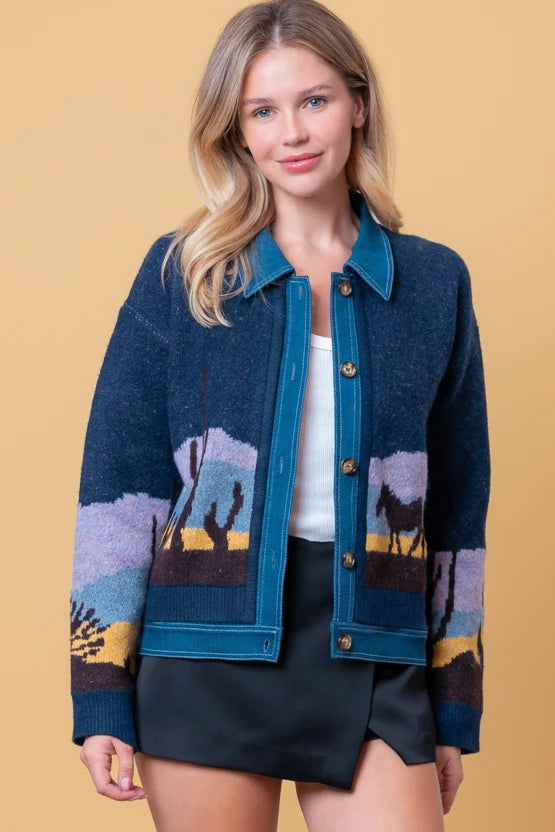Desert Denim Sweater Jacket