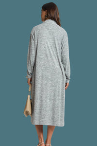 Brushed Tiger Open Cardigan - Charcoal