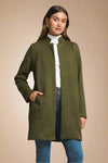 Amara Jacquard Midi Coat - Olive