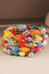 Handmade Fabric Beaded Coil Bracelet