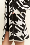 Giant Houndstooth Oversized Cardigan - Black