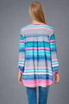 Lizzy Top - Blue & Pink Stripe