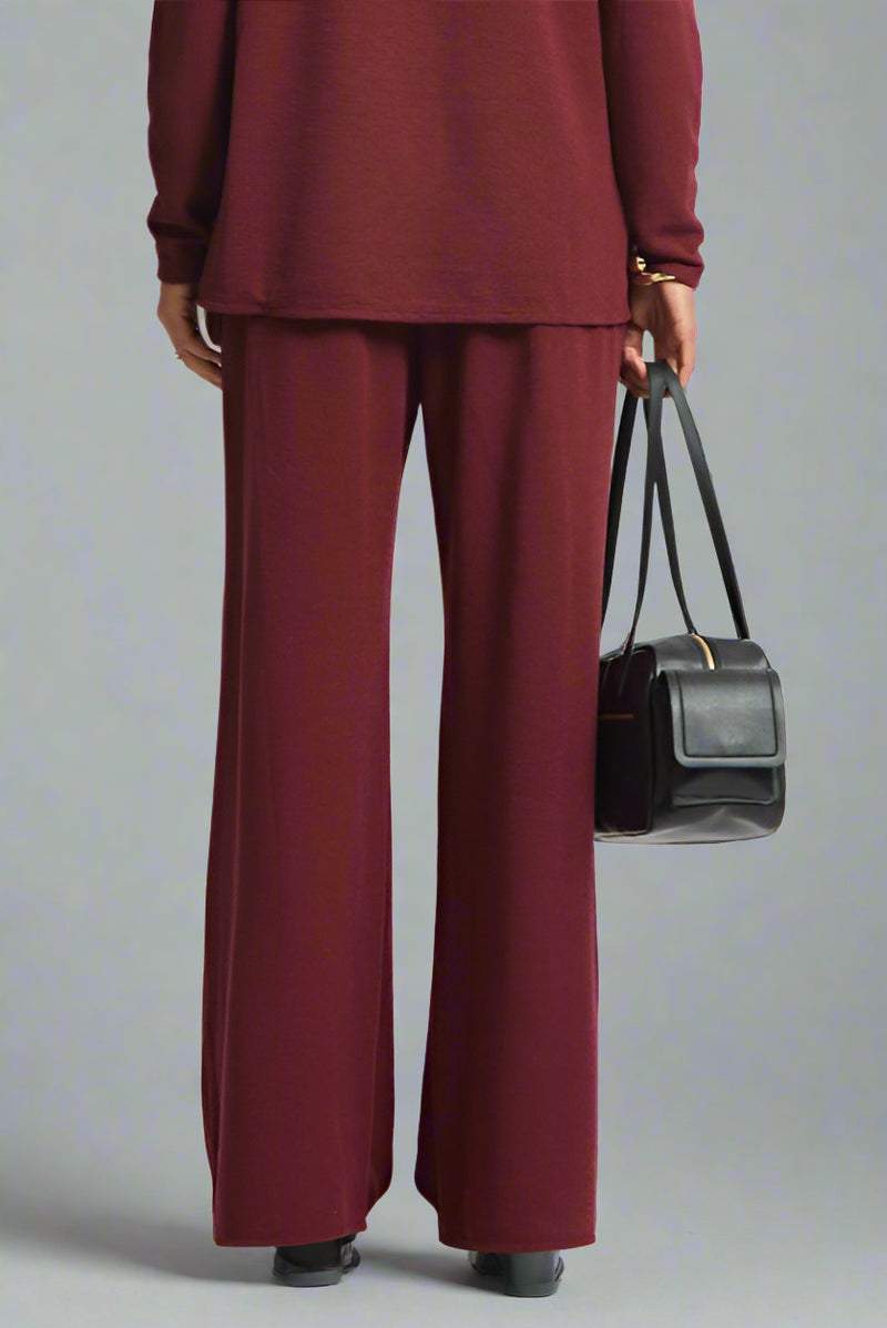 Getaway Wide Leg Pant - Wine