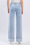 High Rise Carpenter Cuffed Wide Leg Jeans - LV1