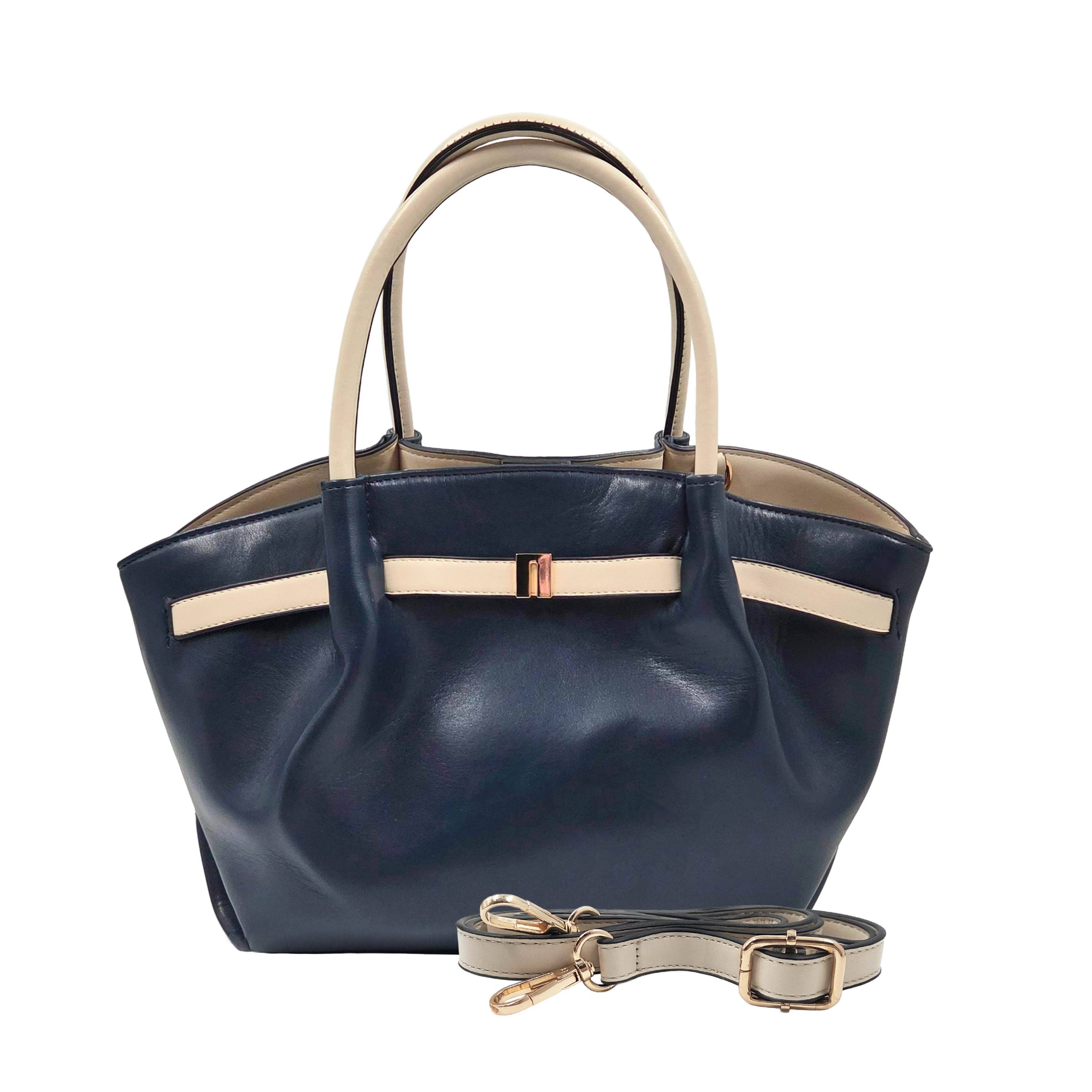 Teri Tote & Crossbody - Navy Ivory