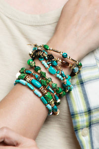 9-in-1 Multi Layered Natural Stone Bracelet Set