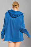 Lace Up Hoodie - Teal