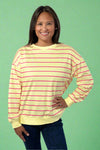 Stripe Overlap Sweatshirt - Yellow