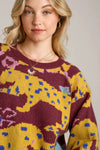 Animal Jacquard Print Sweater - Mulberry