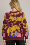 Animal Jacquard Print Sweater - Mulberry