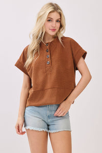 Boxy Corduroy Top - Camel