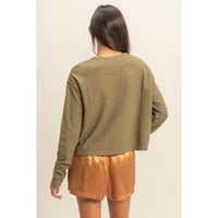 Crew Neck Cozy Sweatshirt - Olive