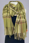 Plaid Winter Scarf With Tassels