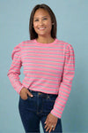 Stripe Textured Top - Rose