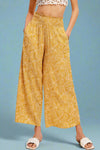 Boho Paisley Print Wide Leg Pant - Sunflower