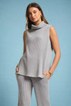 Signature Cowl Neck Tank - Heather Grey