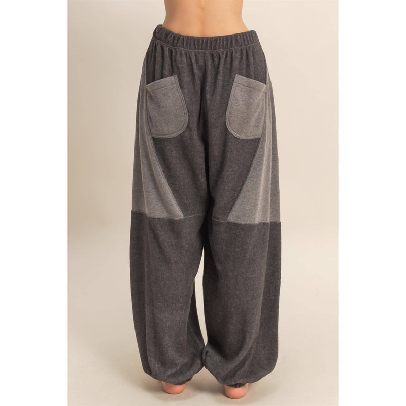 Contrasting High-Waist Sweatpants