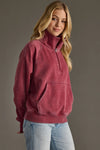 Quarter Zip Sweatshirt - Wine