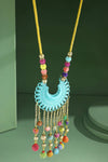 Abstract Beaded Pendant Necklace