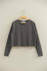 Crew Neck Cozy Sweatshirt - Black