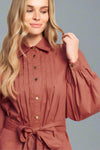 Solid Woven Mini Dress - Mauve