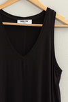 V Neck Tank Top - Black