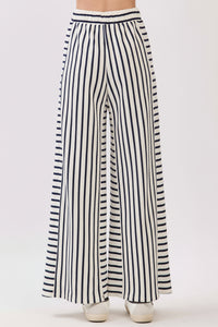 Striped Wide-Leg Pants - Ivory